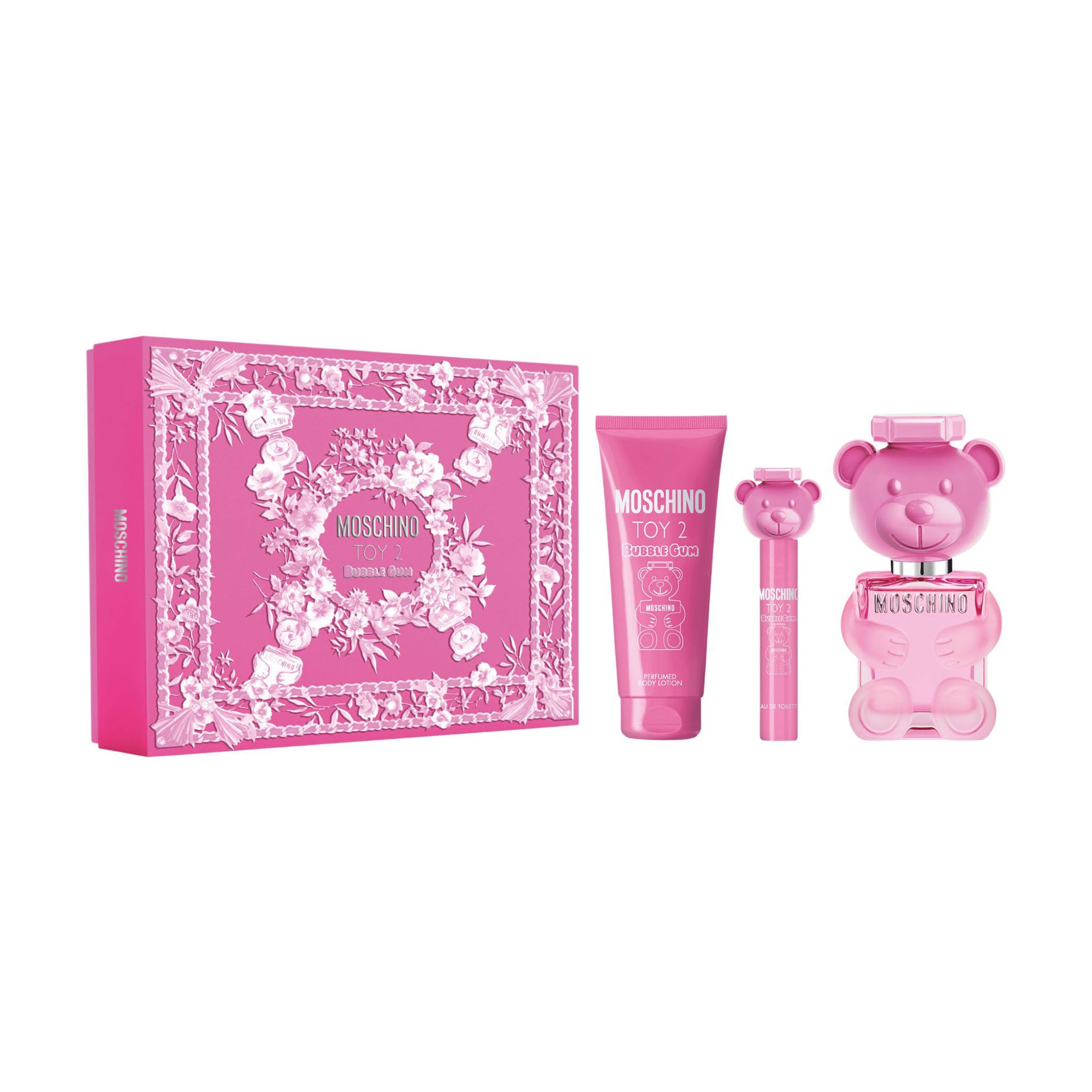 Парфумований набір жіночий Moschino Toy 2 Bubble Gum Giftset (туалетна вода, 100 мл + лосьйон для тіла, 100 мл + туалетна вода, 10 мл)